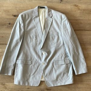 Ralph Lauren Seersucker Suit Jacket Sportcoat Blazer 48L